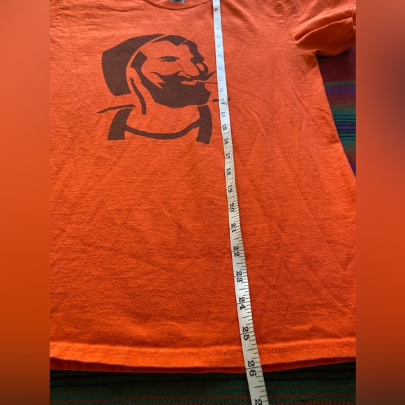 Y2K ZigZag Man Orange/Black Tee! Size Small. Gildan. 100% Cotton. - Picture 6 of 8